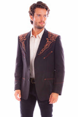 Scully Leather Western Scully Floral Emb. Blazer