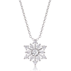 Contemporary CZ Snowflake Necklace