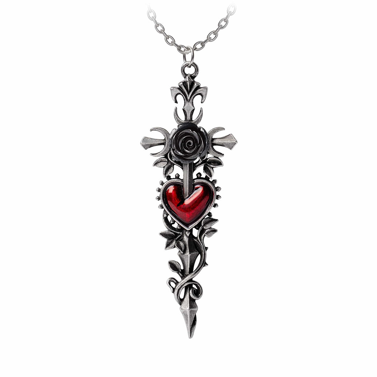 Alchemy Cross of the Dark Kiss Neckwear Necklace - Alchemy Gothic