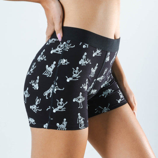 The Bare Back Bones | Glow in the Dark Skeletons Women’s Boxers - Shinesty