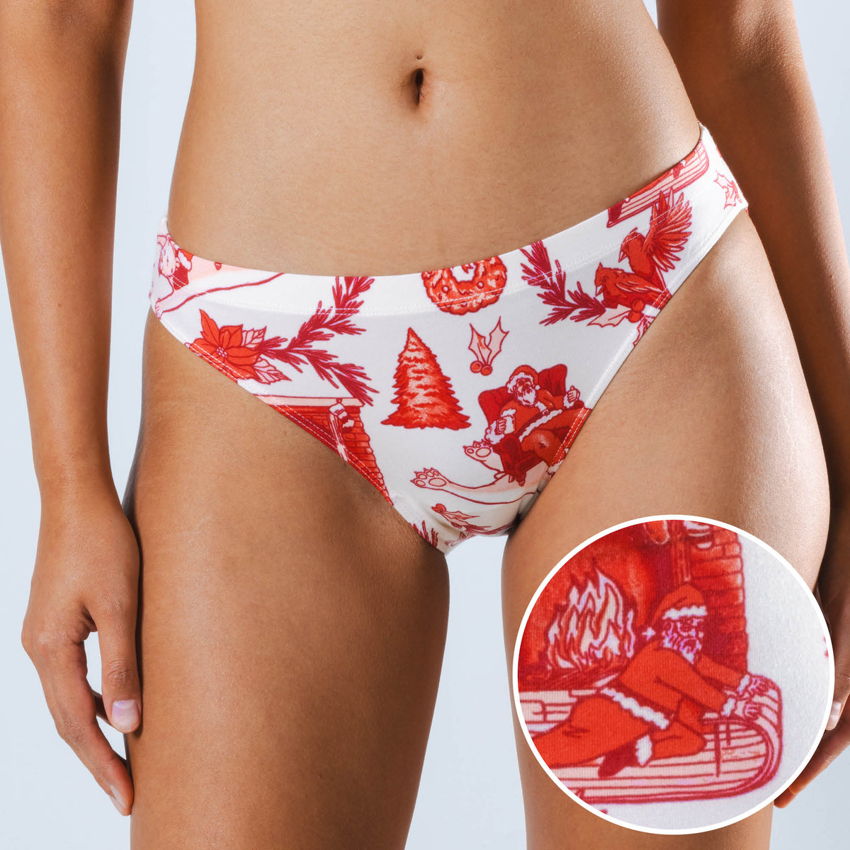 The Santa Slays | Christmas Toile Modal Bikini Underwear