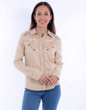 Scully Leather Western Scully Ladies Horse/Rose Emb.Blouse