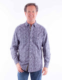 Scully Leather grey signature camo print shirt