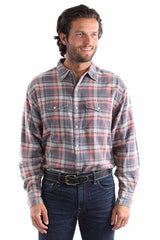 Scully Leather Signature yarn dye Blue Plaid Shirt