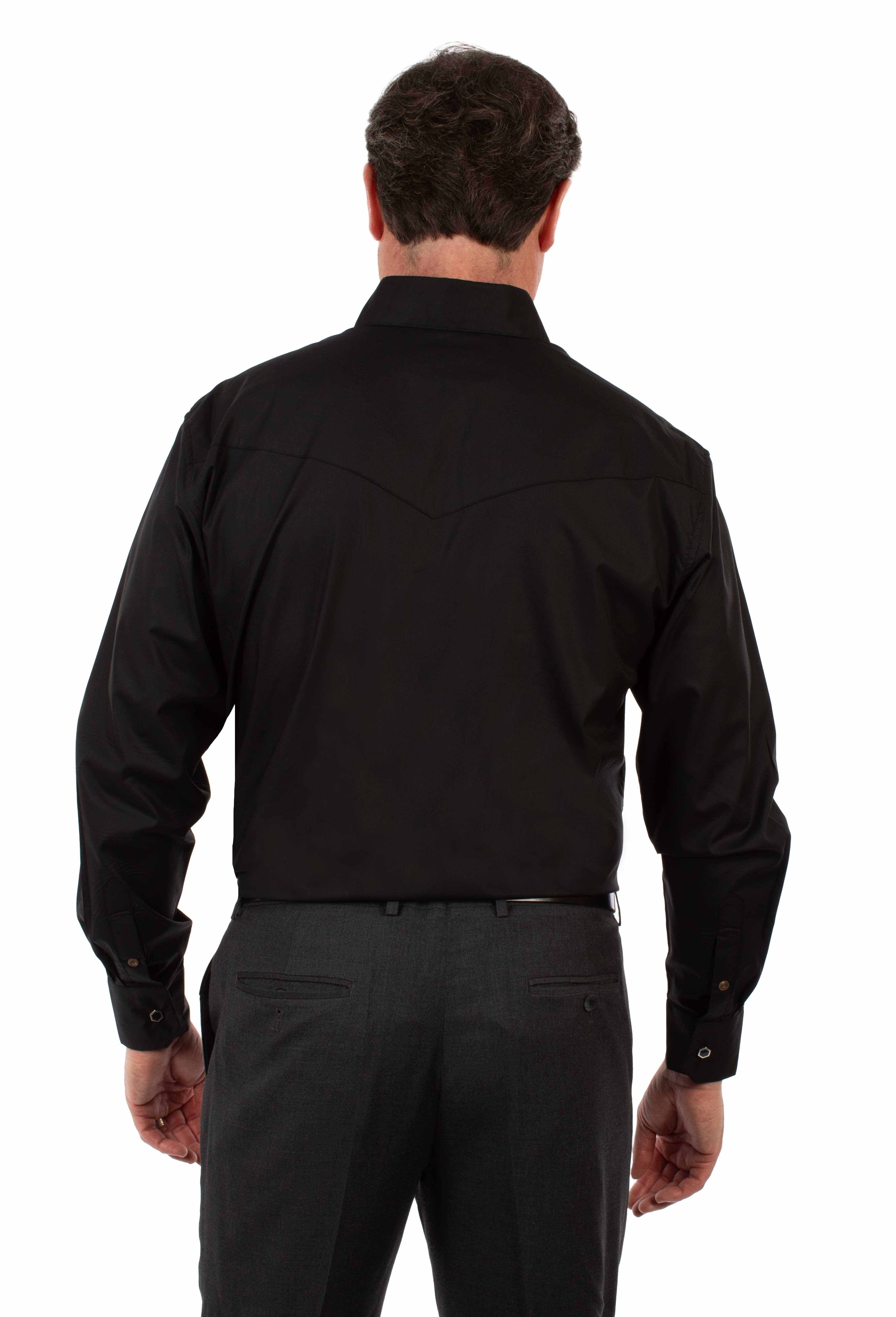 Scully Leather Black Poplin Dress Shirt