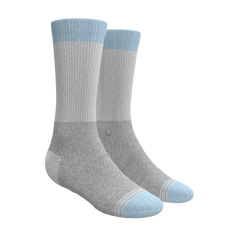 The Pacific Blue | Blue Grey Tri Color Block Heel Hammock™ Crew Socks 3 Pack