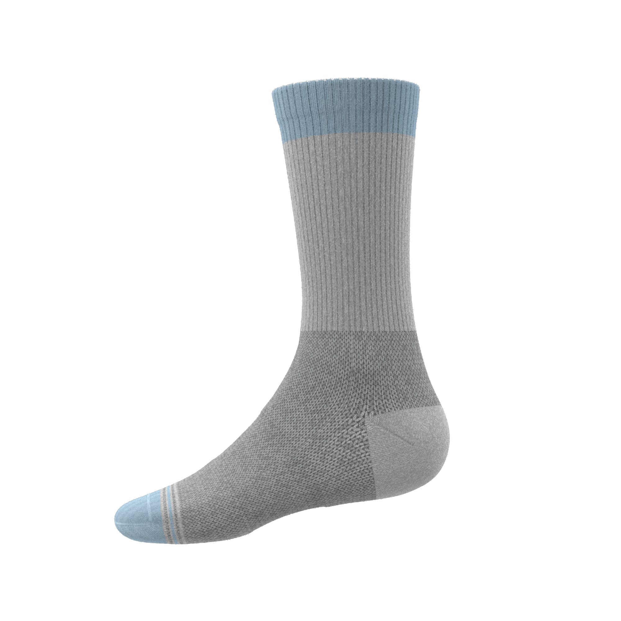 The Pacific Blue | Blue Grey Tri Color Block Heel Hammock™ Crew Socks 3 Pack