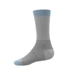 The Pacific Blue | Blue Grey Tri Color Block Heel Hammock™ Crew Socks 3 Pack