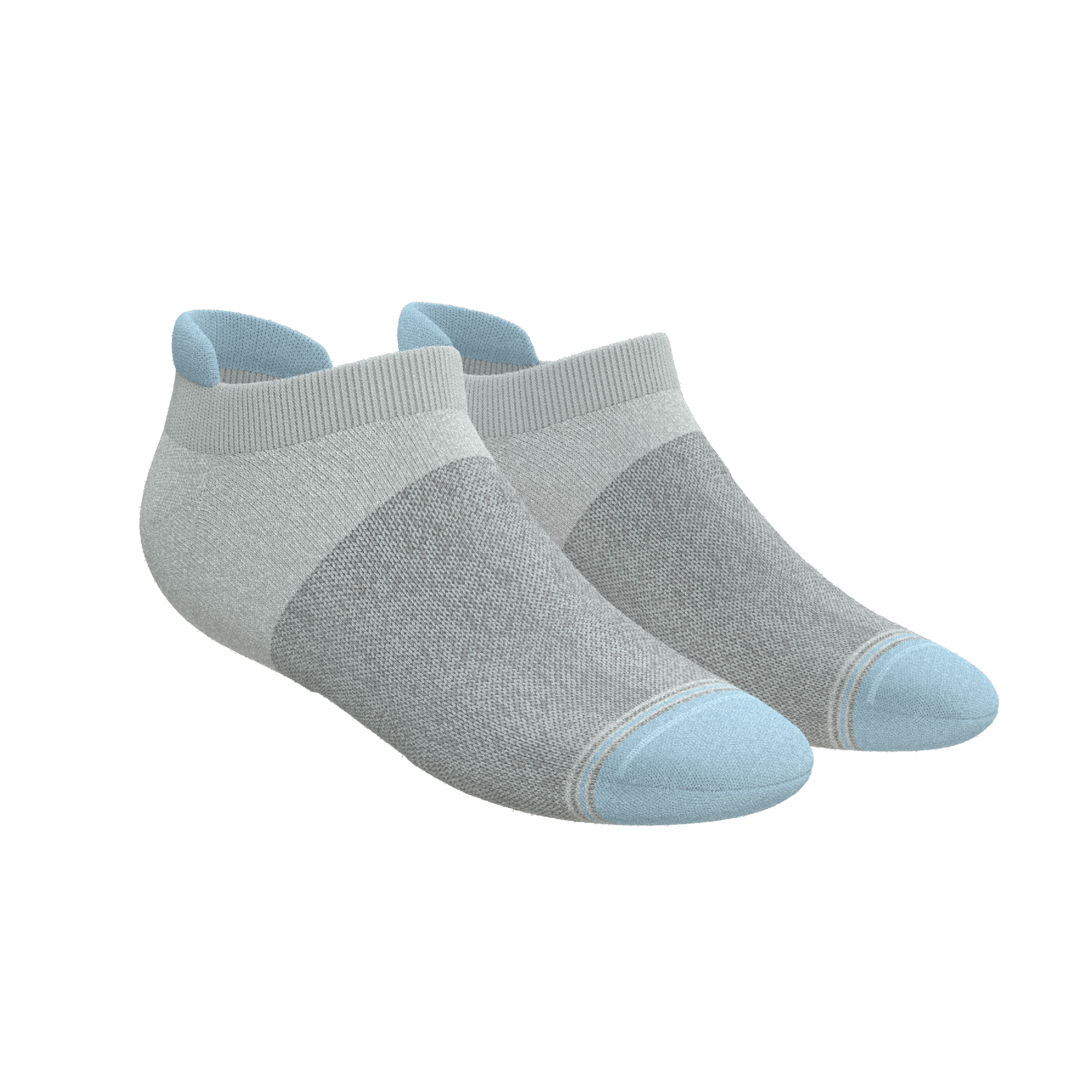 The Pacific Blue | Blue Grey Tri Color Block Heel Hammock™ Ankle Socks 3 Pack