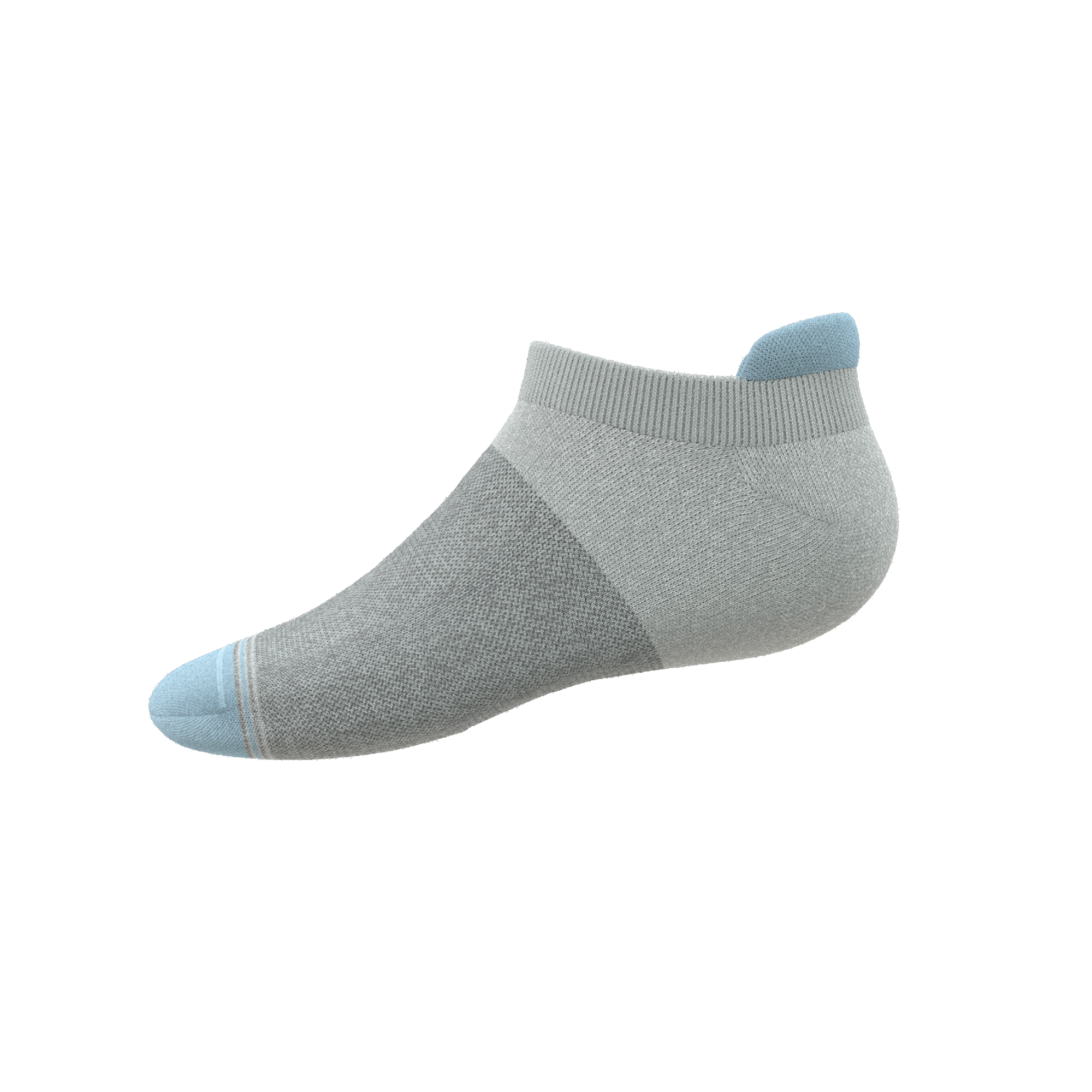 The Pacific Blue | Blue Grey Tri Color Block Heel Hammock™ Ankle Socks 3 Pack