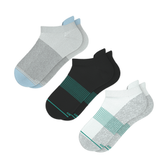 Versatile Solids Mix Pack | Blue Tri Color Block and Solids Heel Hammock™ Ankle Socks 3 Pack