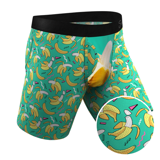 The Peel Deal | Retro Banana Long Leg Ball Hammock® Pouch Underwear With Fly - Shinesty