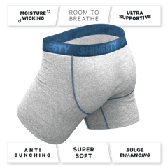 The Physical Education | Heather Grey and Blue Ball Hammock® Pouch Underwear