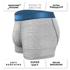 The Physical Education | Heather Grey and Blue Ball Hammock® Pouch Trunks Underwear