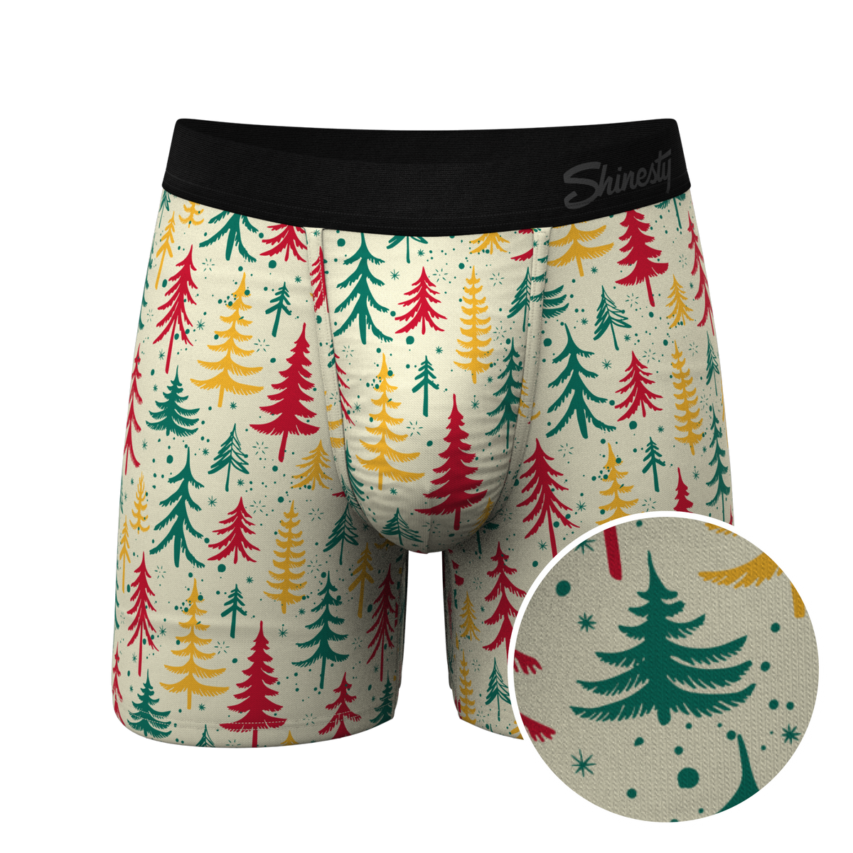 The Pine Tree Playboy | Retro Christmas Trees Ball Hammock® Pouch Underwear