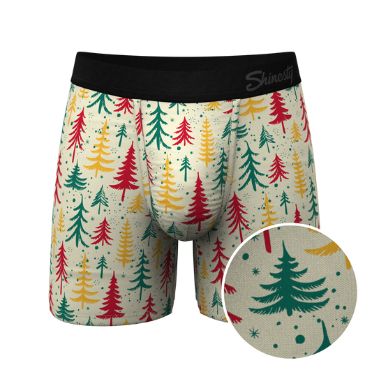 The Pine Tree Playboy | Retro Christmas Trees Ball Hammock® Pouch Underwear