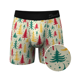 The Pine Tree Playboy | Retro Christmas Trees Ball Hammock® Pouch Underwear