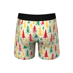 The Pine Tree Playboy | Retro Christmas Trees Ball Hammock® Pouch Underwear With Fly