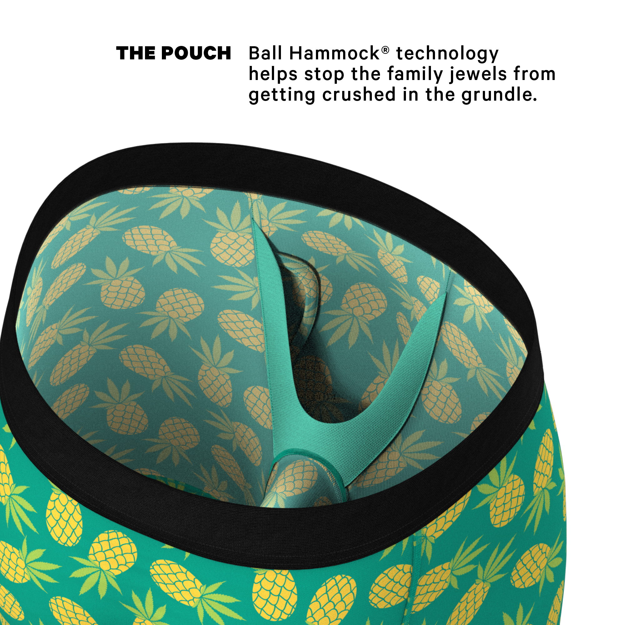 The Pineapple Express | Pineapple Long Leg Ball Hammock® Pouch Underwear With Fly