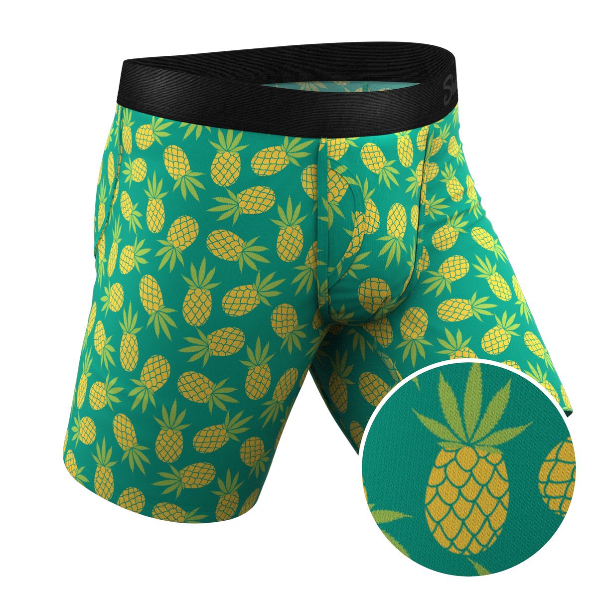 The Pineapple Express | Pineapple Long Leg Ball Hammock® Pouch Underwear With Fly