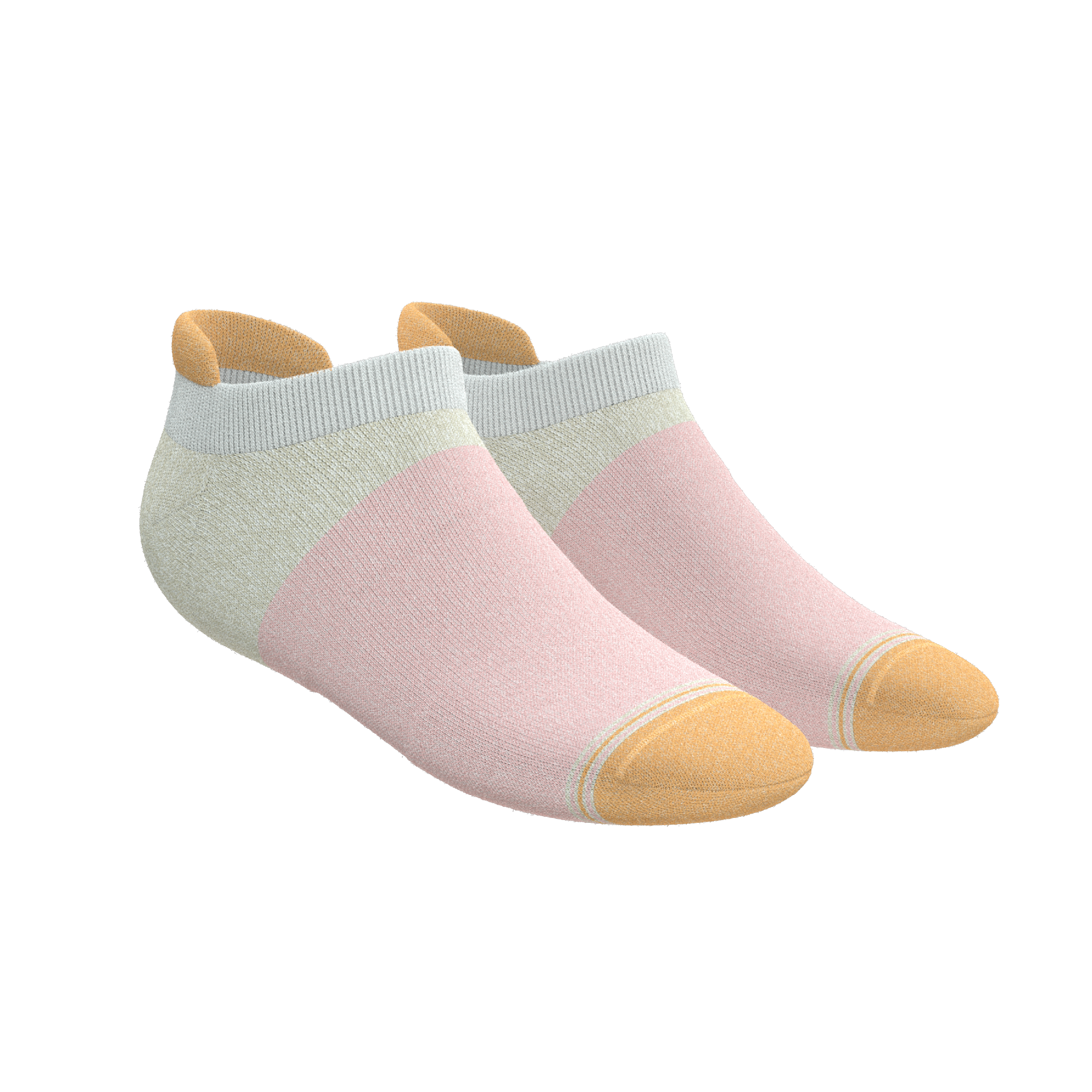 The Pinky Toes | Tri Color Block Heel Hammock™ Ankle Socks