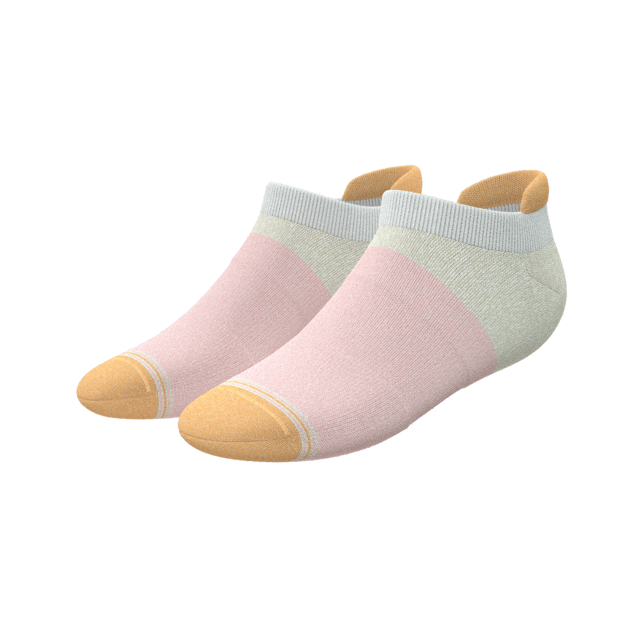 The Pinky Toes | Tri Color Block Heel Hammock™ Ankle Socks