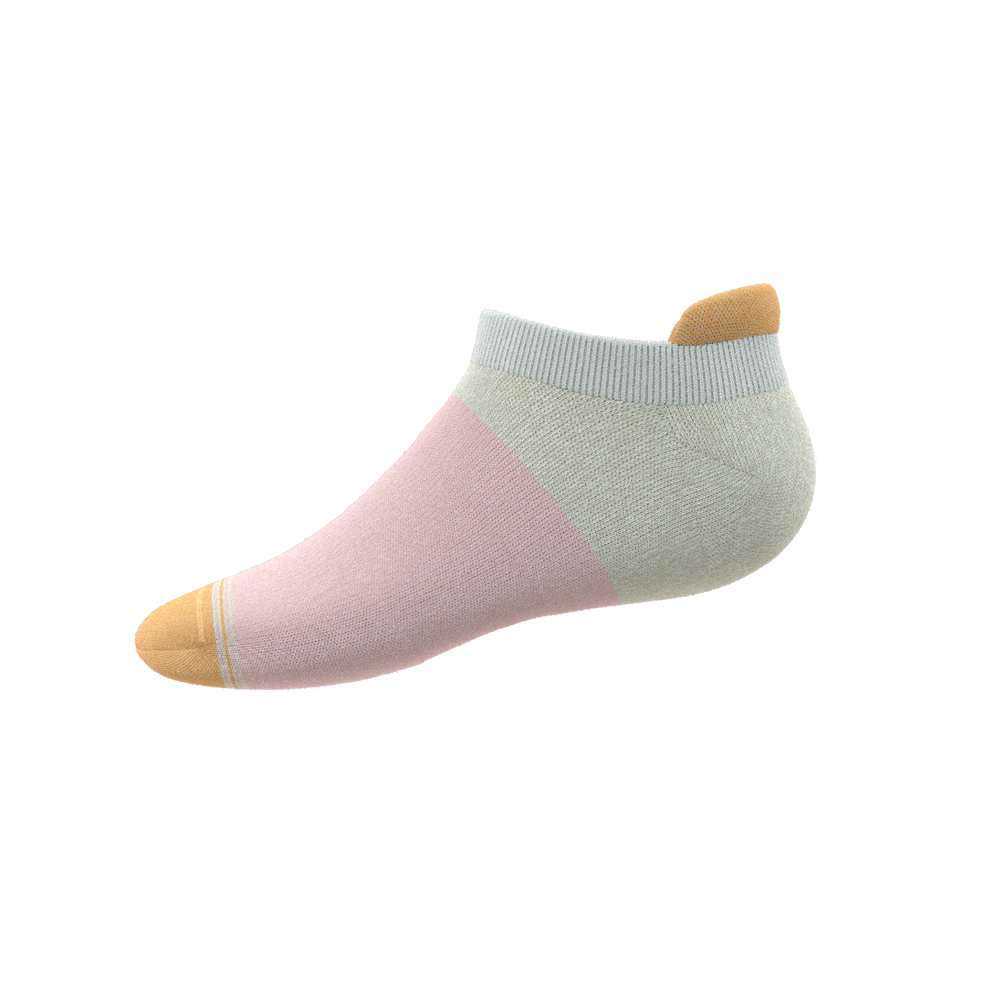 The Pinky Toes | Tri Color Block Heel Hammock™ Ankle Socks