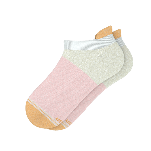 The Pinky Toes | Tri Color Block Heel Hammock™ Ankle Socks