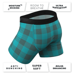 The Plaid And Simple | Green Buffalo Check Ball Hammock® Pouch Underwear