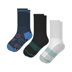 Solid and Pattern Mix Pack | Firework and Solids Heel Hammock™ Crew Socks 3 Pack