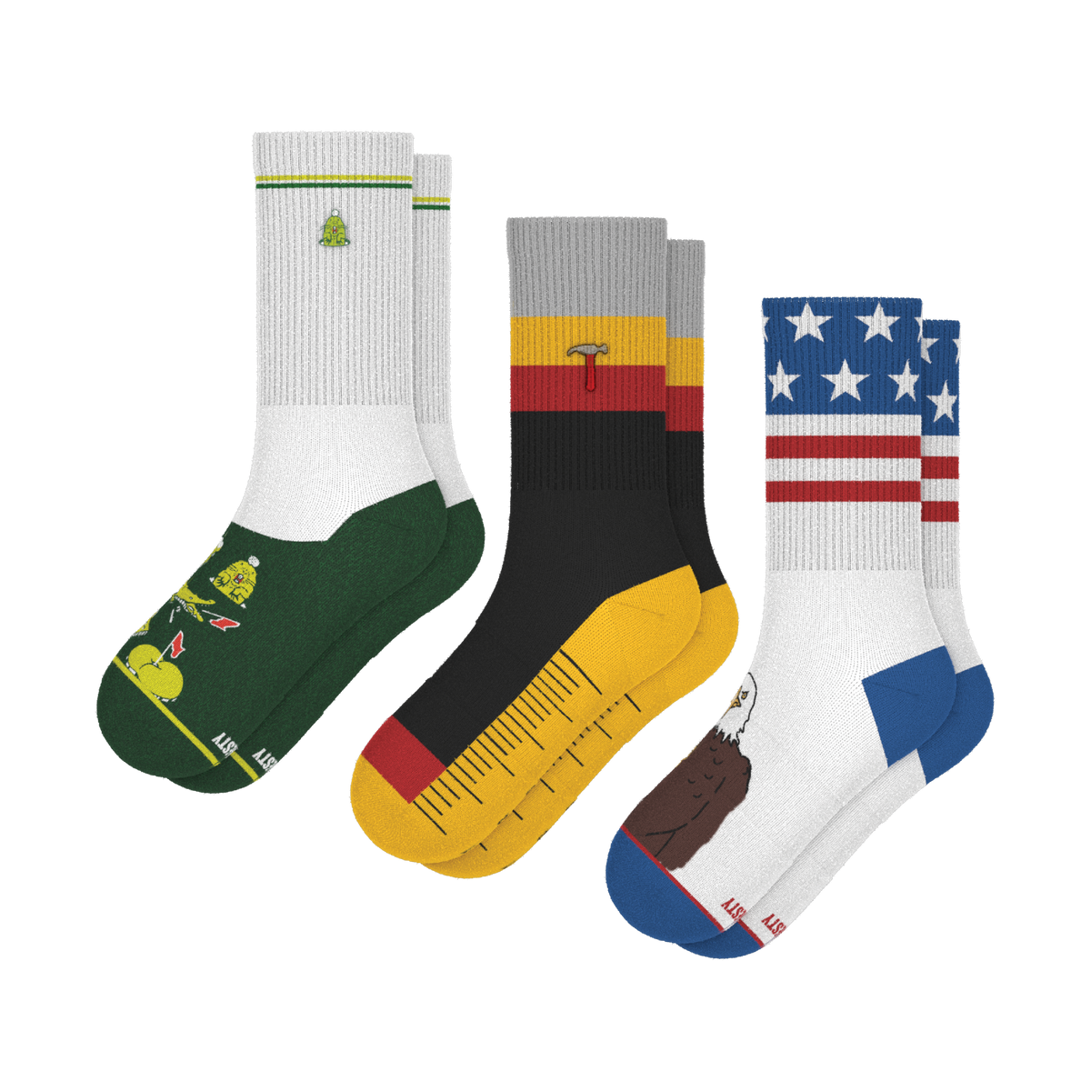 The Quintessential | Heel Hammock™ Crew Socks 3 Pack