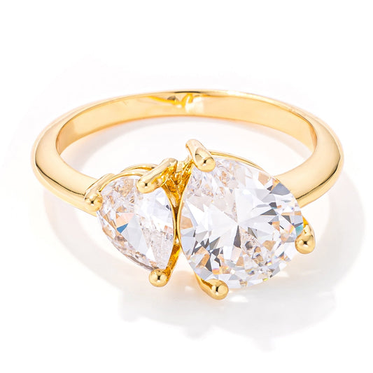 2.75ct Gold Plated Toi et Moi CZ Ring - JGI