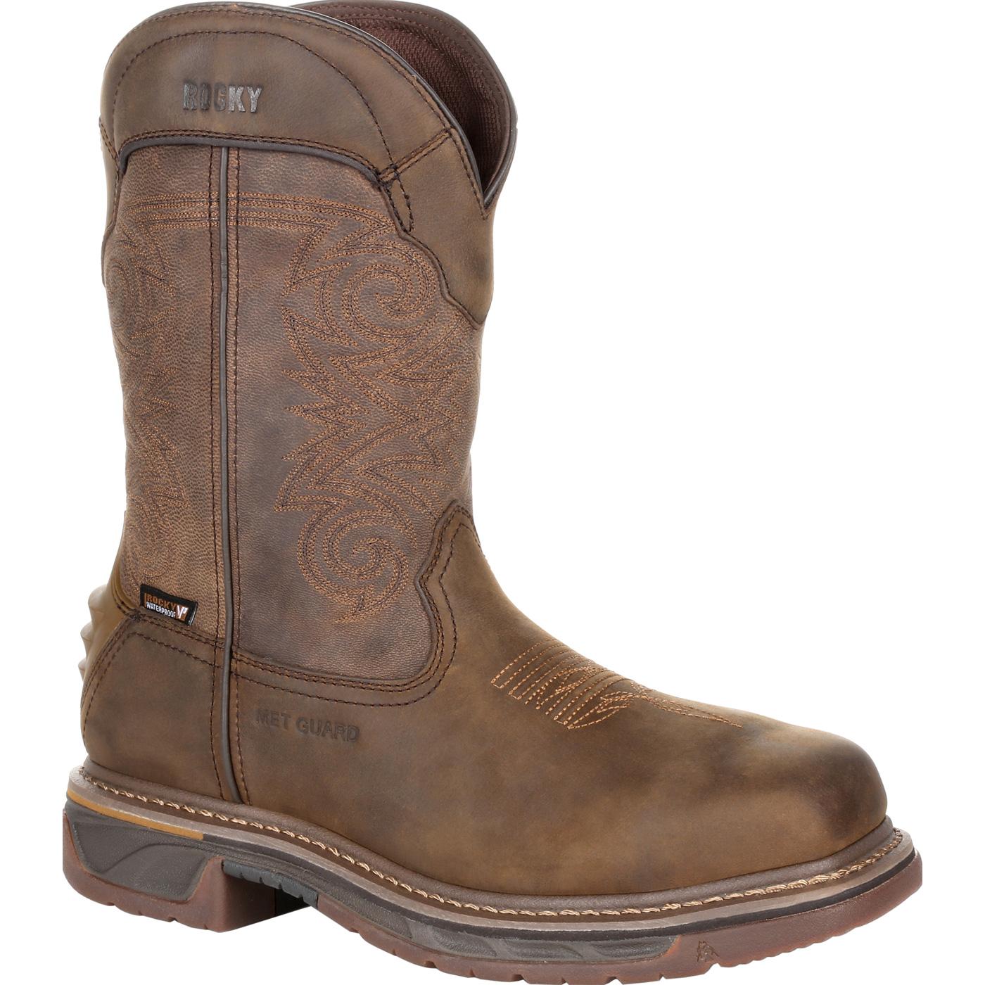 Rocky Square Toe Internal Met Guard Western Boot with TPU Heel Counter