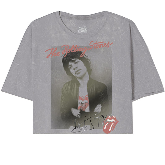 Rolling Stones-Mick Jagger Oversized Crop Tee - Rolling Stones