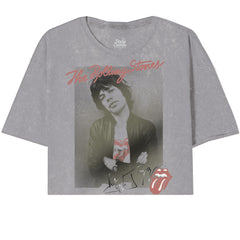 Rolling Stones-Mick Jagger Oversized Crop Tee