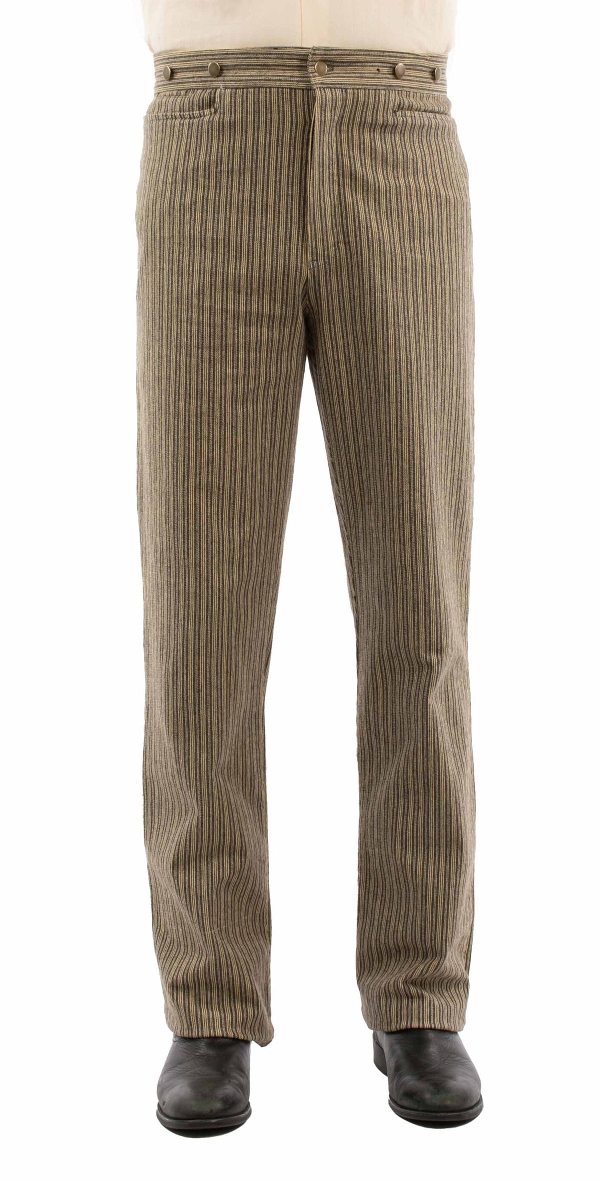 rangewear taupe 97% cotton 3% spandex rail stripe pant