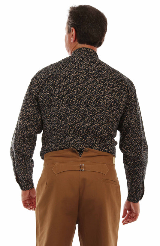 Scully Leather Navy Vine Print Shirt