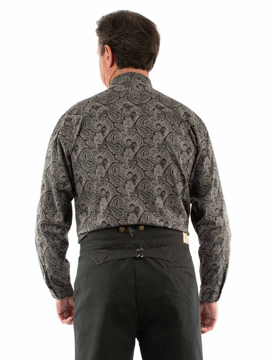 Scully Leather Black Paisley Shirt