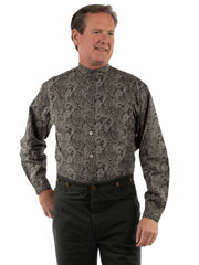 Scully Leather Black Paisley Shirt