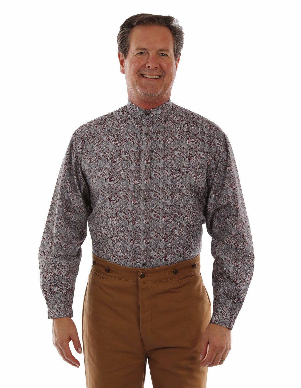 Scully Leather Burgundy Paisley Shirt