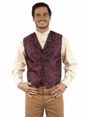 Scully Leather Blue Paisley Vest Big & Tall