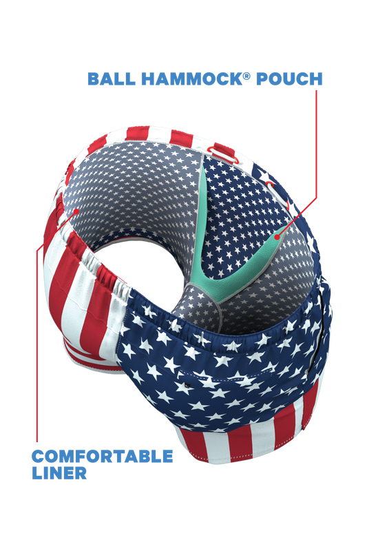 The Reagans | American Flag Patch Ball Hammock® Pouch 5" Swim Trunks - Shinesty