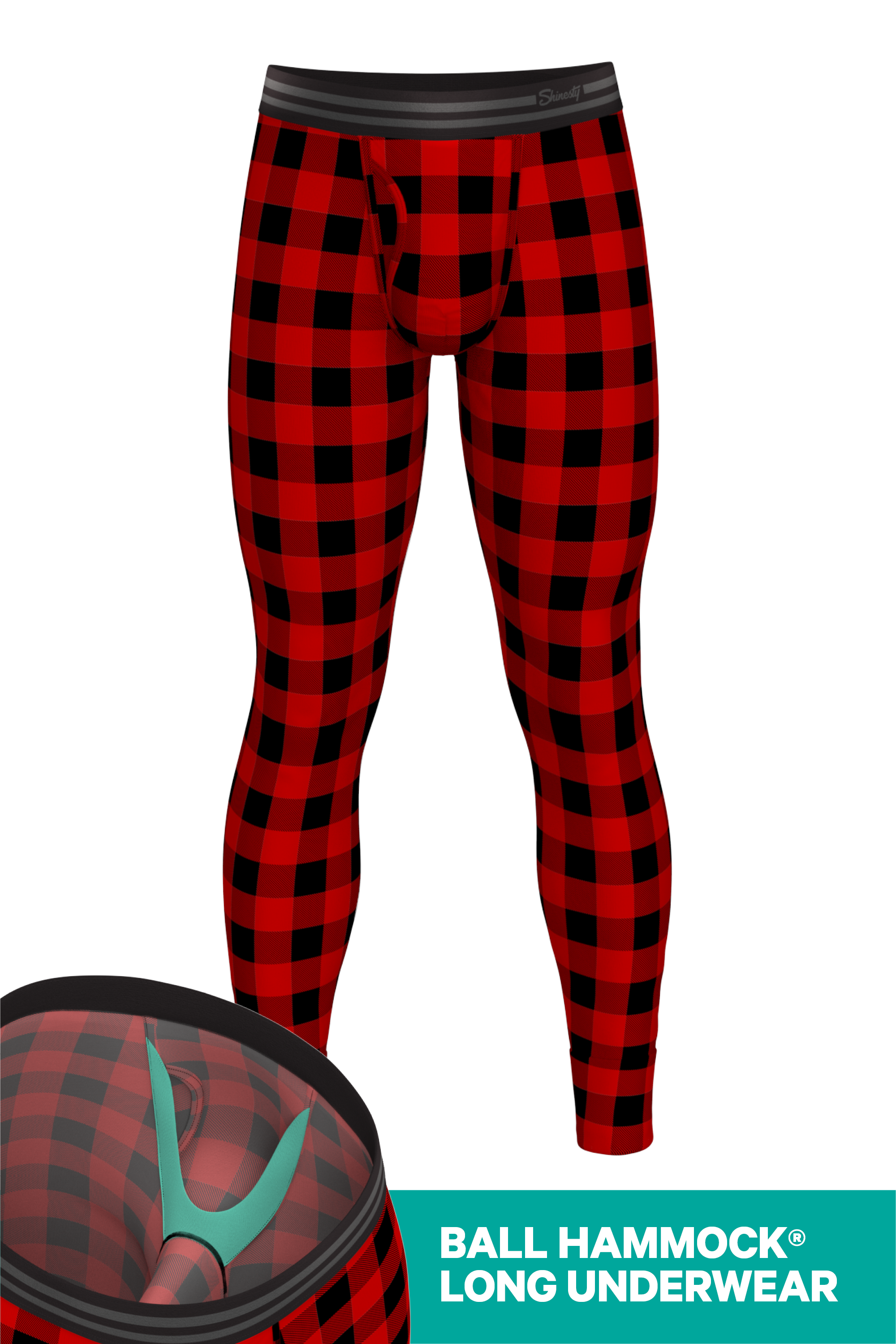 The Red & Black Lumberjack | Buffalo Check Ball Hammock® Long Johns