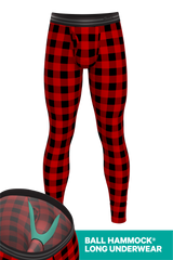 The Red & Black Lumberjack | Buffalo Check Ball Hammock® Long Johns