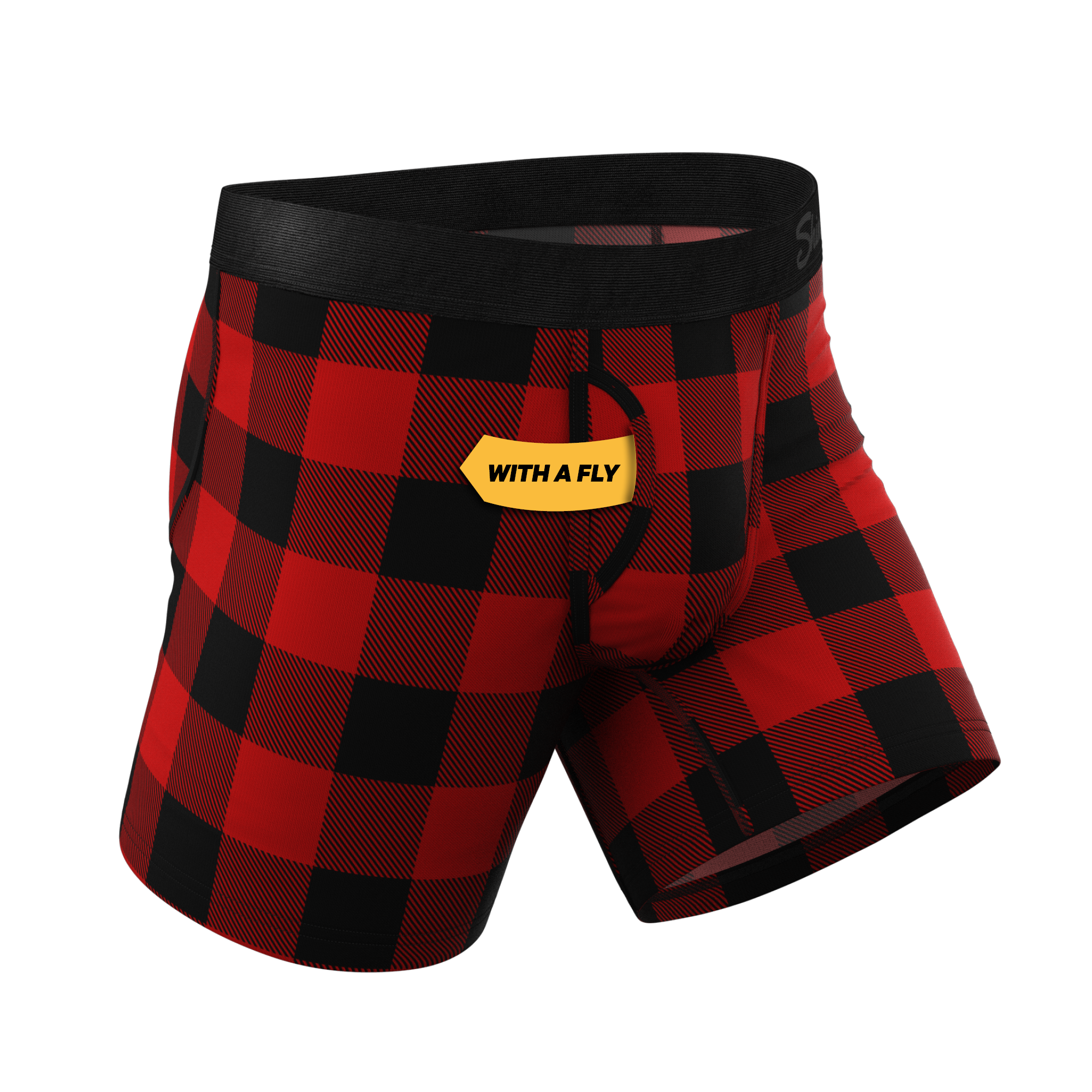 The Red & Black Lumberjack | Buffalo Check Ball Hammock® Pouch Underwear With Fly