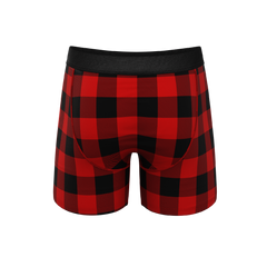 The Red & Black Lumberjack | Buffalo Check Ball Hammock® Pouch Underwear With Fly