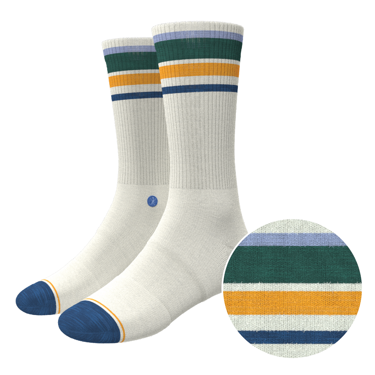 The Retro Actives | Retro Stripe Heel Hammock™ Crew Socks