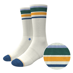 The Retro Actives | Retro Stripe Heel Hammock™ Crew Socks