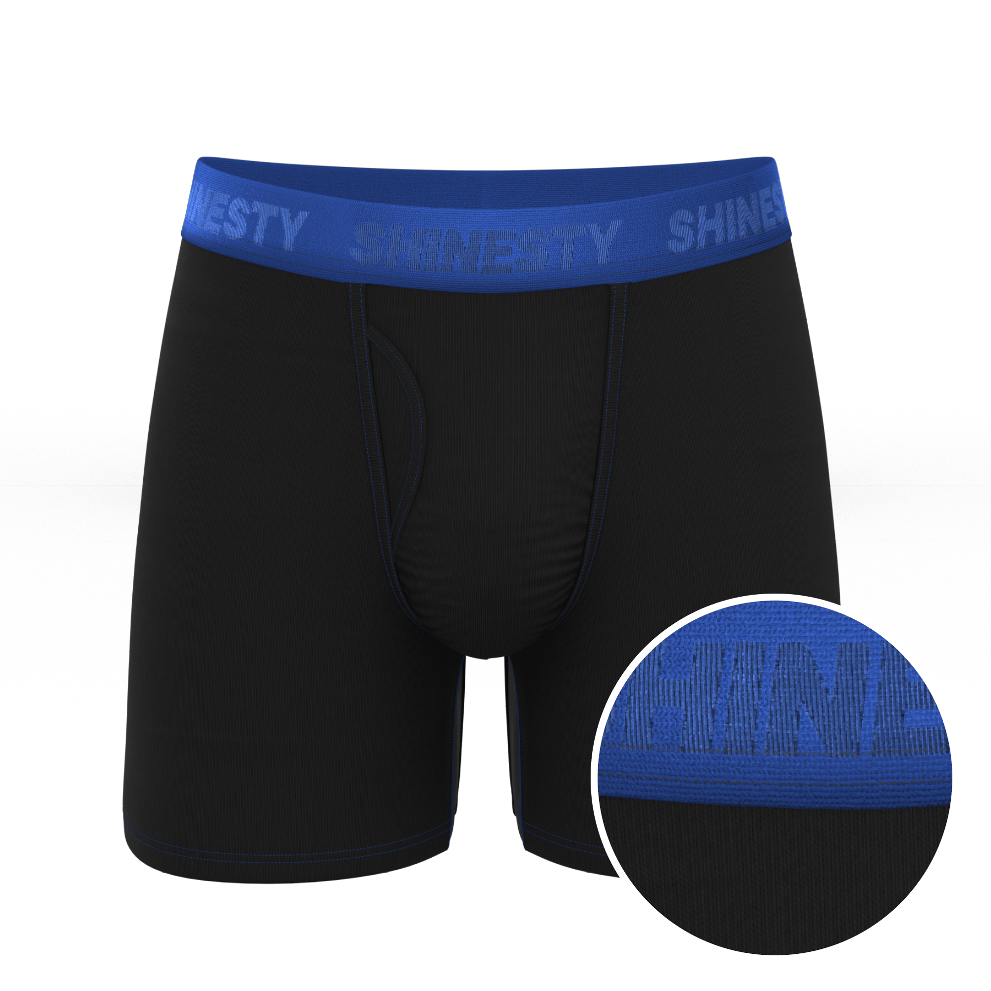 The Rhythm & Blues | Black and Blue Ball Hammock® Pouch Underwear With Fly - Shinesty