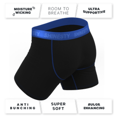 The Rhythm & Blues | Black and Blue Ball Hammock® Pouch Underwear With Fly - Shinesty